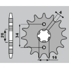 ПЕРЕДНЯ ЗІРКА PBR CHT 263 16 18NC YAMAHA DT/TZR/SR/RD 125 (LANC. 428)
