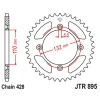 JT ЗІРОЧКА ЗАД 4486 49 АЛЮМІНІЙ RACELITE KTM SX 85 '04-'18, 105 XC '07-'11 (448649JTA) (LANC. 428) КОЛІР ЧОРНИЙ - зображення 3