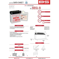 BS АКУМУЛЯТОР BB5L-B (YB5L-B) (12N5-3B) 12V 5AH 120X60X130 OBSLUGOWY - ELEKTROLIT OSOBNO (65A) (6) UE2019/1148