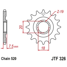 JT ЗІРОЧКА ПЕРІД 340 12 HONDA CR 125 '87-'03 (34012JT) (LANC. 520)