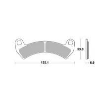 SBS НОВИНКА КОЛОДКИ ДИСКОВІ ТОРМОЗНІ KH680 OFF-ROAD SINTER КОЛІР ЗОЛОТИЙ ПЕРІД POLARIS RZR XP/XP4/PRO ТУРБО '16 -