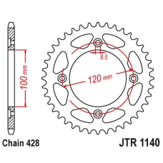 ЗАДНЯ ЗІРКА JR 4478 63 BETA 125 RR/RE '08-20' (447863JT) (LANC. 428)