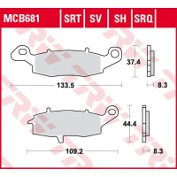 TRW LUCAS ZF КОЛОДКИ ДИСКОВІ ТОРМОЗНІ KH231 SINTER STREET KAWASAKI ZR-7 '99-'04, VN 800 DRIFTER '99-'03, VN 1500 DRIFFTER/CLASSIC '99-'04, SUZUKI GSF 600/650 BANDIT '00-'06, DL 650 V-STROM '04-, SV 650 '03-, GSR 750 '11-'16 ПЕРІД ПРАВАЯ