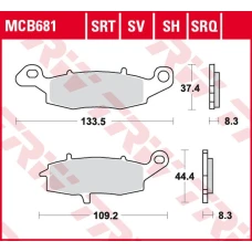 TRW LUCAS ZF КОЛОДКИ ДИСКОВІ ТОРМОЗНІ KH231 SINTER STREET KAWASAKI ZR-7 '99-'04, VN 800 DRIFTER '99-'03, VN 1500 DRIFFTER/CLASSIC '99-'04, SUZUKI GSF 600/650 BANDIT '00-'06, DL 650 V-STROM '04-, SV 650 '03-, GSR 750 '11-'16 ПЕРІД ПРАВАЯ