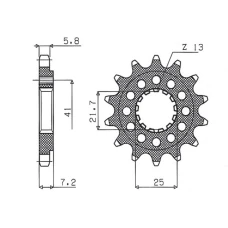 ПЕРЕДНЯ ЗІРКА SUNSTAR CHT KAWASAKI ZX-7R/RR '96-'03, ZX-10R '04-'15, SUZUKI GSXR 750 '00-'15, SV 1000S '03-'06 (КОНВЕРСІЯ 520) (JTF1516) (LANC. 520)