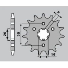 ПЕРЕДНЯ ЗІРКА CHT 517 14 KAWASAKI KMX86-03 (JTF417.14) (417-14)