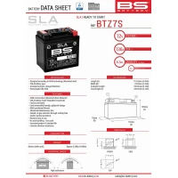 BS АКУМУЛЯТОР BTZ7S (FA) (YTZ7S) 12V 6AH 112X69X103 BEZOBSLUGOWY - ZALANY (130A) (8)