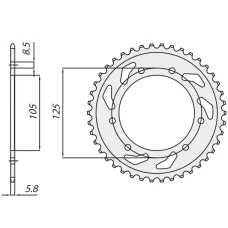 SUNSTAR ЗІРОЧКА ЗАД 4402 53 DERBI SENDA 50R/SM, APRILIA RX 50, MBK 50 (JTR1131.53) (LANC. 420) (440253JT)