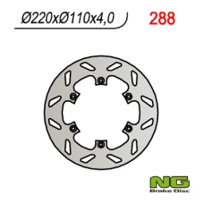 NG ДИСК ТОРМОЗНИЙ ЗАД APRILIA RS 125`92-96, RX 125`89-00, PEGASO 125`89-99, VOR 400-530`98-02 (220X110X4)