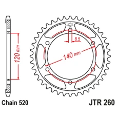 ЗАДНЯ ЗІРКА JR 260 38 HONDA XL250 R '84-87' (ND11) (26038JT) (LANC.520)