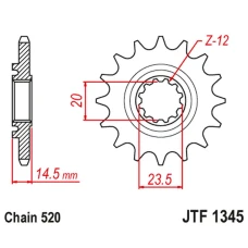 JT ЗІРОЧКА ПЕРІД Z ГУМА HONDA CRF 450 L-K '19 (JTF1345.13RB)* (LANC. 520)