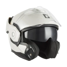 NOX ПРЕМІУМ-КЛАС ШОЛОМ SZCZEKOWY FLIP-BACK (SZCZEKA DO ЗАДУ) Z БЛЕНДА SPINNER КОЛІР БІЛИЙ БЛИСК РОЗМІР L