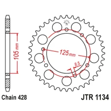 ЗАДНЯ ЗІРКА JR 4413 50 YAMAHA XT 125X/SM '05-'09 (441350JT) (LANC. 428) - ЗАМІНЮЄ JTR1134.50ZBK