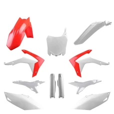 POLISPORT КОМПЛЕКТ ПЛАСТІКОВ (ПОВНИЙ KIT) HONDA CRF 250R '14-'17; CRF 450R '13-'16 W КОМПЛЕКТІ TABLICA ПЕРІД (8659400002) I КРИШКИ AMORTYZAROROW (8351700001) КОЛІР BIALO ЧЕРВОНИЙ OEM