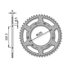 FORTE ЗАДНЬОЇ SPROCKET 53 T. (420), Ø105MM, ЧЕРВОНА АЛЮМІНІЙ., APRILIA / DERBI / DRAC / RIEJ