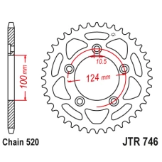 ЗАДНЯ ЗІРКА JR 4444 39 DUCATI SCRAMBLER 1100 '18-'19 (444439JT) (LANC.520)