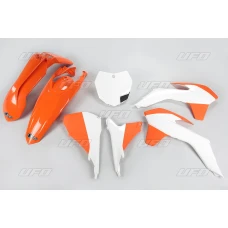 UFO КОМПЛЕКТ ПЛАСТІКОВ KTM SX/SXF '13-'15, SX 250 '16, КОЛІР OEM '15 (POMARANCZOWY/BIALY) (KT515E999W)