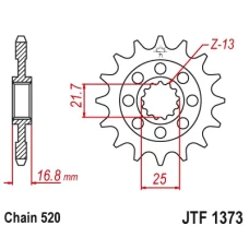 JT ЗІРОЧКА ПЕРІД 2042 16 Z ГУМА HONDA NC 700S/X '12-'13, INTEGRA 700D '12-'13 (JTF1373.16RB)* (LANC. 520)