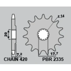 ЗАДНЯ ЗІРКА PBR 4738 47 YAMAHA YZ 65 '18-'19 (JTR1798.47)