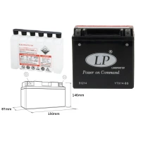 LANDPORT АКУМУЛЯТОР YTX14BS 12V 12AH 152X88X147 BEZOBSLUGOWY - ELEKTROLIT OSOBNO (4) UE2019/1148