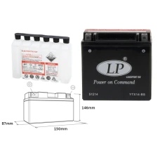 LANDPORT АКУМУЛЯТОР YTX14BS 12V 12AH 152X88X147 BEZOBSLUGOWY - ELEKTROLIT OSOBNO (4) UE2019/1148