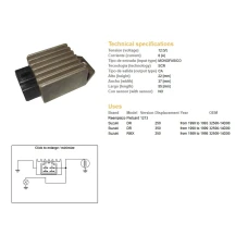 DZE РЕГУЛЯТОР НАПРУГИ SUZUKI DR 350R '90-'99, RMX 250 '89-'98 (32500-14D00) 12V/8A