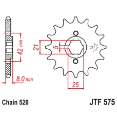JT ЗІРОЧКА ПЕРІД 575 13 YAMAHA XT 600 '83-'86, TT600, XT550 (57513JT) (LANC. 520)