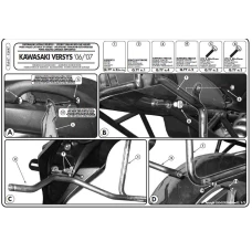 KAPPA СТЕЛАЖ KUFROW БОКОВИХ MONOKEY KAWASAKI VERSYS 650 (06-09) - ROWNIEZ ПІД KUFRY MONOKEY RETRO-FIT K-VENTURE АЛЮМІНІЙ І K'MISSION АЛЮМІНІЙ