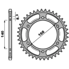 ЗАДНЯ ЗІРКА PBR 4550 47 C45 BMW F 800 R 09-16 (ОТВІР NA SRUBE 8,5MM) (JTR6.47) (LANC. 525)