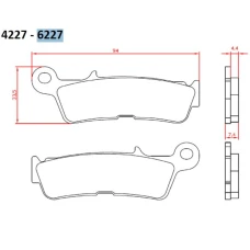 BRENTA КОЛОДКИ ДИСКОВІ ТОРМОЗНІ SPIEK METALICZNY (КОЛІР ЗОЛОТИЙ) ВИКЛЮЧЕНИЙ ROAD YAMAHA YZ 450 '20-, ПЕРІД (FT 6227)
