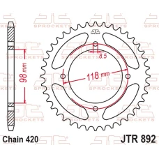 JT 2026/01 ШЕСТЕРНЯ ЗАД 4794 48 KTM SX 65 '25-'26 (OEM: A40510051048C1) (479448JT) (LANC. 420)