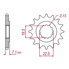 ПЕРЕДНЯ ЗІРКА GROSSKOPF CHT 434 15 SUZUKI GN 250 '82-'99, GZ 250 '99-'11, TY 250 X '98-'19 (JTF434.15)