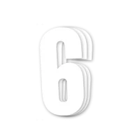 BLACKBIRD RACE НОМЕРИ БІЛА - PACK OF 3 CM.13X7 #6