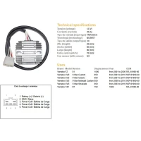 DZE РЕГУЛЯТОР НАПРУГИ YAMAHA FZS1000 '01-'05, XVS650 '01-'16 (5KP-81960-00) (35A) (ESR266) (5FL-81960-00)