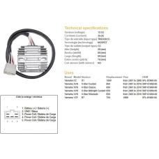 DZE РЕГУЛЯТОР НАПРУГИ YAMAHA FZS1000 '01-'05, XVS650 '01-'16 (5KP-81960-00) (35A) (ESR266) (5FL-81960-00)