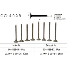 VESRAH КЛАПАН ВПУСКНИЙ KAWASAKI EL 250 '88-91, EX 250 '88-07' (OEM: 12004-1074) (1 ШТ.) (MADE IN JAPAN)