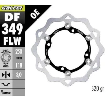 GALFER ДИСК ТОРМОЗНИЙ PLYWAJACA 250MM SUZUKI RMZ 250 '07- ,RMZ 450 '05-