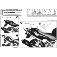 KAPPA СТЕЛАЖ БАГАЖНИКА ЦЕНТРАЛЬНОГО HONDA CBR 600F (99-02) ( БЕЗ ВІНІЛ )