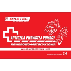 BIKETEC PRO АПТЕЧКА MOTOCYKLOWO-ROWEROWA КОМПЛЕКТНА (DIN13167) КОЛІР ЧЕРВОНИЙ