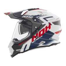 МОТОШОЛОМ NOX OFFROAD / TRAIL DUOSPORT (DUAL) N312 ЧОРНИЙ/СРІБНИЙ/ПОМАРАНЧЕВИЙ МАТОВИЙ КОЛІР БІЛИЙ/СИНІЙ/ЧЕРВОНИЙРОЗМІР S