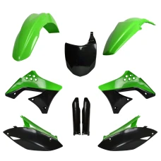 КОМПЛЕКТ ПЛАСТИКА POLISPORT (ПОВНИЙ KIT) KAWASAKI KX 250F '09-'12 В КОМПЛЕКТІ ПЕРЕДНЯ ПАНЕЛЬ (8660800002) І КРИШКИ АМОРТИЗАТОРІВ (8398000001) КОЛІР ЗЕЛЕНИЙ З ЧОРНИМ OEM