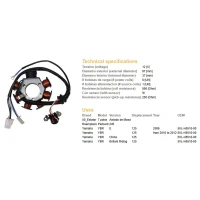 DZE UZWOJENIE ГЕНЕРАТОР STATOR YAMAHA YBR 125 '06-'12 (OEM 5VL-H5510-00)