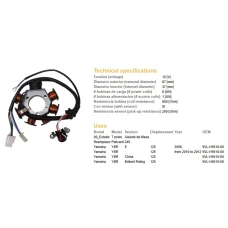 DZE UZWOJENIE ГЕНЕРАТОР STATOR YAMAHA YBR 125 '06-'12 (OEM 5VL-H5510-00)