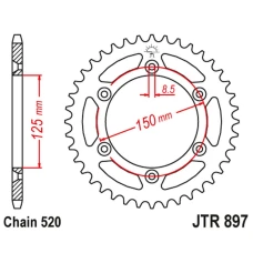 JT ЗІРОЧКА ЗАД 899 49 АЛЮМІНІЙ RACELITE KTM SX/EXC/LC4 (91-21) (89949JTA) (LANC. 520) КОЛІР СИНІЙ