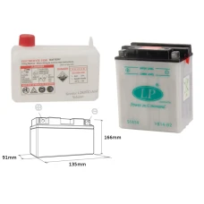 LANDPORT АКУМУЛЯТОР YB14-B2 12V 14AH 135X91X167 OBSLUGOWY - ELEKTROLIT OSOBNO (4) UE2019/1148