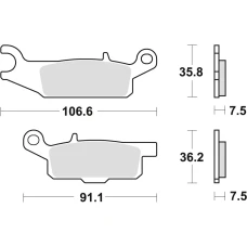 TRW LUCAS КОЛОДКИ ДИСКОВІ ТОРМОЗНІ KH444 SINTER OFFROAD YAMAHA RAPTOR YFM 250 08-20, GRIZZLY YFM 550 09-20, GRIZZLY YFM 700 07-20, ПРАВАЯ ПЕРІД