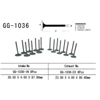 VESRAH КЛАПАН ВИПУСКНИЙ HONDA CBR 600 F4 '99-06'(23,00X4,00X80,80MM) (OEM: 14721-MBW-000) (1 ШТ.) (MADE IN JAPAN)