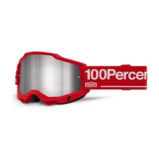 100 % ОКУЛЯРИ МОДЕЛЬ ACCURI 2 WOLG - MIRROR SILVER LENS - КОЛІР CZERWONY/BIALY СКЛО СРІБНЕ ЗЕРКАЛО