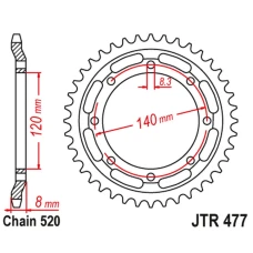 ЗАДНЯ ЗІРКА JR 506 43 KAWASAKI KLR 600 '84-90' (50643JT) (LANC.520)