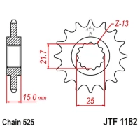 JT ЗІРОЧКА ПЕРІД 2082 15 TRIUMPH TT/DAYTONA/SPEED FOUR 600 '00-05' DAYTONA 650 '05, (208215JT) (LANC. 525)